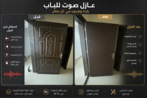 تلبيس عازل للصوت للباب قبل وبعد